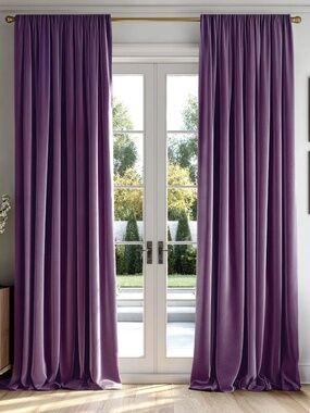 MIULEE Purple Blackout Window Curtain Panel 72 x 84 in with Hooks NIP